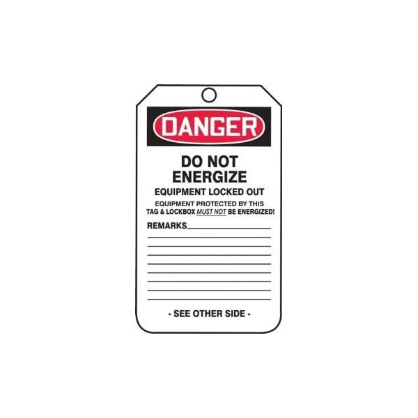 Accuform Safety Tags, DANGER LOCKBOX SECURED BY, 5.75in x 3.25in, PF-Cardstock, 25PK MDT169CTP - main